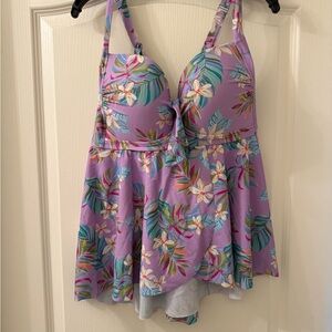 Torrid Purple Floral Swim Top